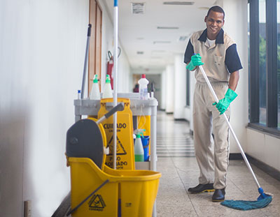 Office cleaning service ensuring hygienic and clutter-free work environment