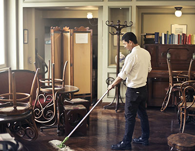 Office cleaning service ensuring hygienic and clutter-free work environment