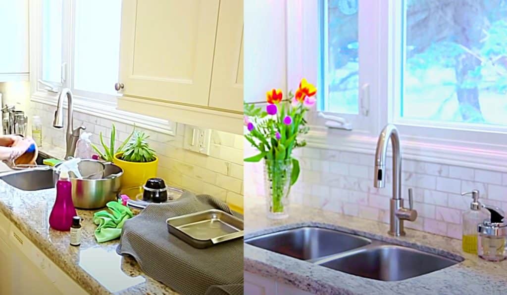 Person making the bed as part of simple daily cleaning habits to maintain a clean home