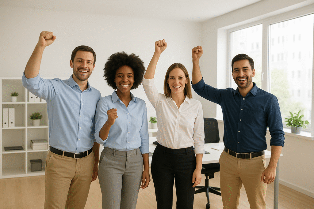 Clean workspace maintained by commercial home cleaning services